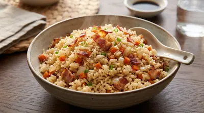 Arroz com Bacon e Cenoura
