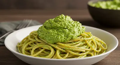 Espaguete ao Pesto de Abacate